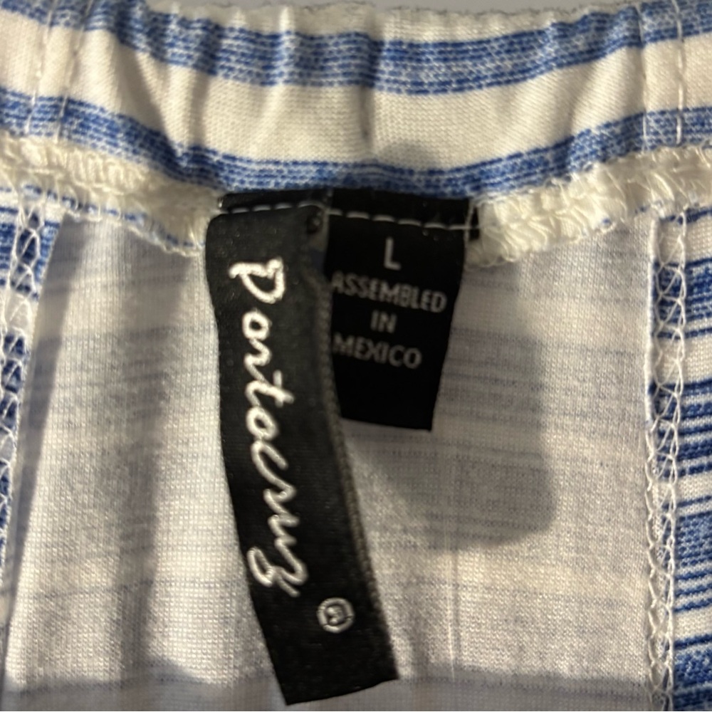 Portocruz Swimsuit Cover Up Striped Blue and White T-Back Tank Dress Size Large - Picture 10 of 12
